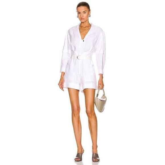 IRO Matea Belted Romper One Piece Optical White Size M/ US 10 NWT - Picture 1 of 11